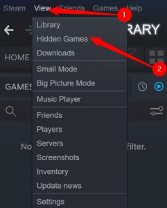 Cách hiện game trên Steam