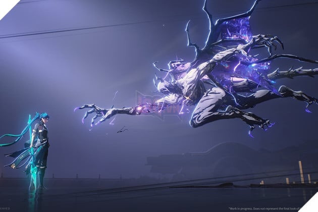 Một game thủ đang cổ vũ cho việc đánh bại boss Wuthering Waves trong tình trạng che mặt hoàn toàn